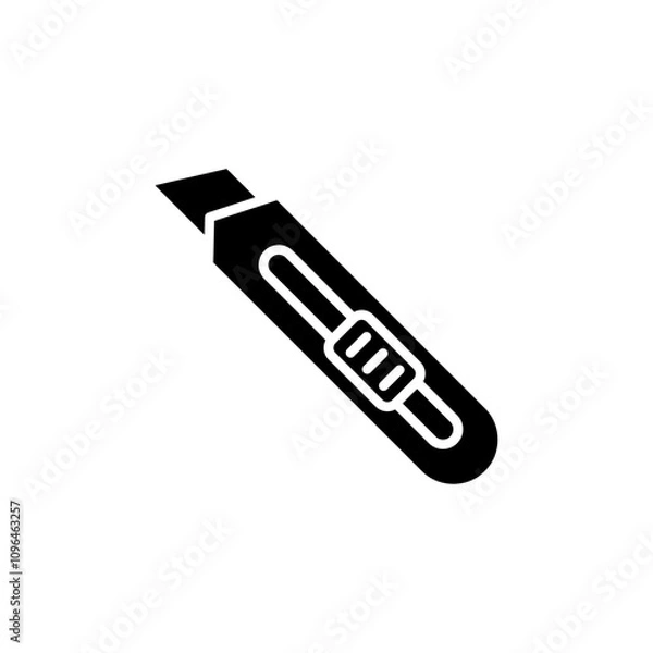 Fototapeta Utility knife icon Thin line flat illustration