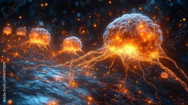 Fototapeta Intricate Cellular Network Visualization