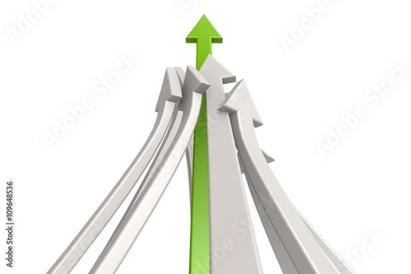 Fototapeta Leading green arrow