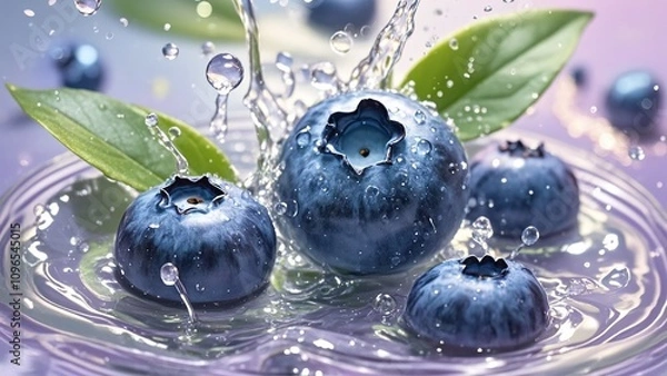 Fototapeta Blueberry macro with same style as grape macro