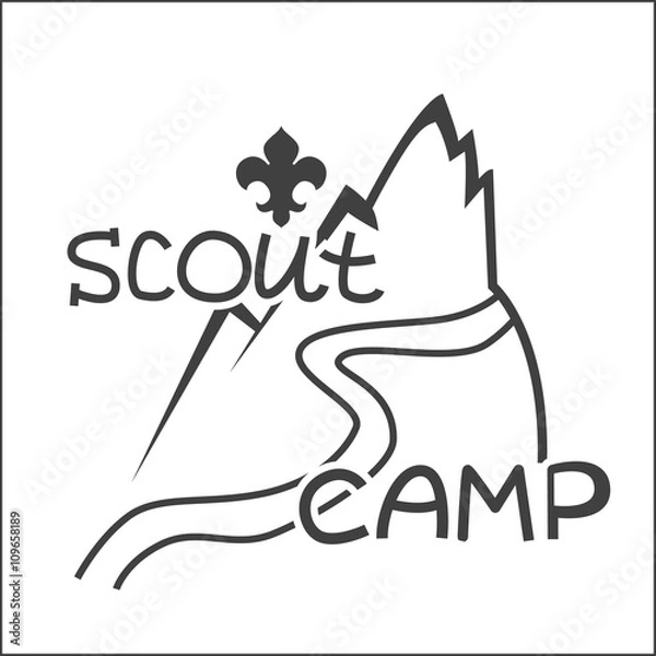 Obraz Vector emblem Scout camp