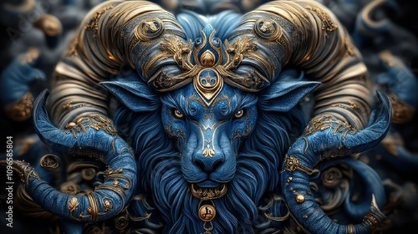 Fototapeta A detailed zodiac animal poster illustrating the traits and lucky symbols for each sign Discover the mystical characteristics and auspicious charms of the twelve zodiac animals, from the courageous