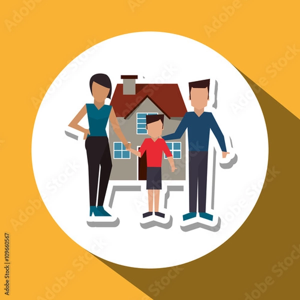 Obraz Family design, relationship and home concept, vector illustration