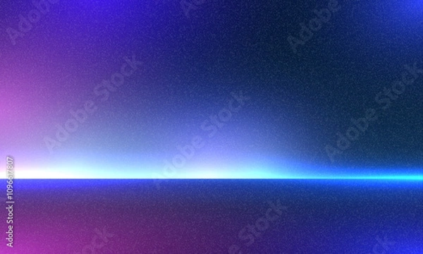 Fototapeta Soft neon gradient studio room, abstract background pattern, walls and floor reflect neon lights, soft grainy texture vintage style, technology connected blue-green background. Future technology.