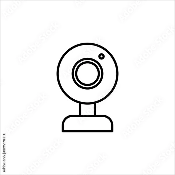 Fototapeta Web camera vector icon outlined style.