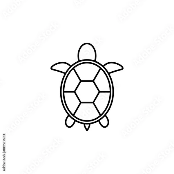 Obraz Turtle vector icon outlined style.