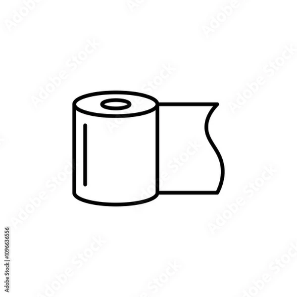 Obraz Foil roll vector icon outlined style.