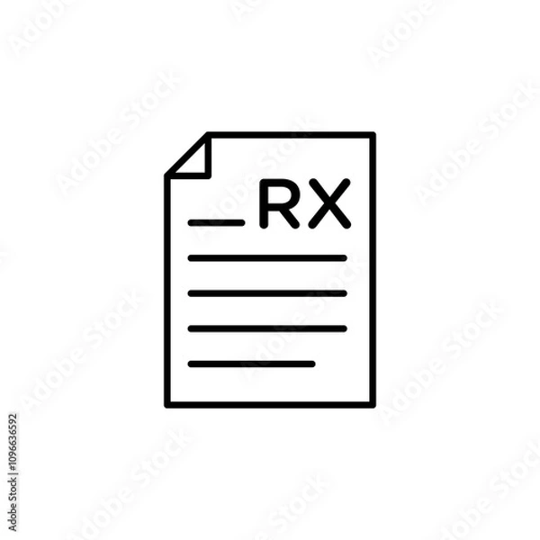 Obraz RX vector icon outlined style.