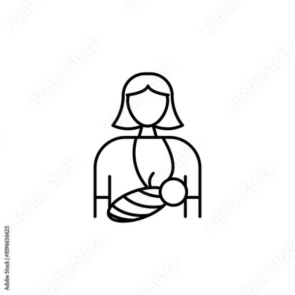 Obraz Breastfeeding vector icon outlined style.