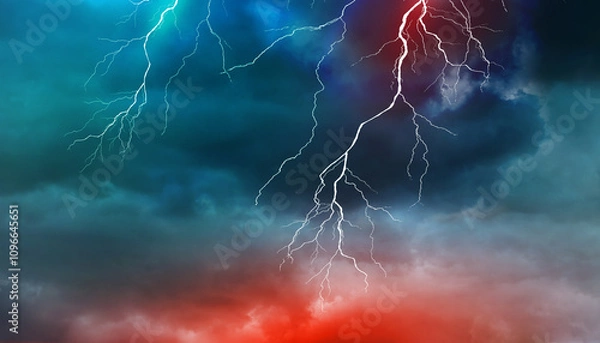 Obraz Lightning, thunder cloud dark cloudy sky