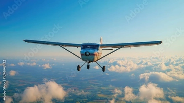 Obraz Airplane images, Aircraft Soaring Above the Clouds in a Clear Blue Sky