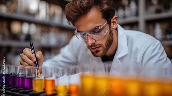 Fototapeta Focused Scientist Working in a Laboratory