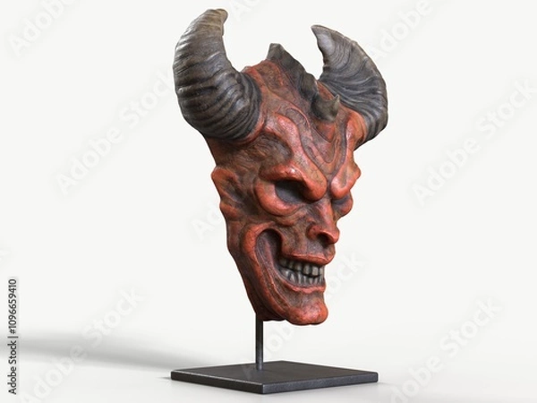 Obraz Demonic Horned Skull Mask