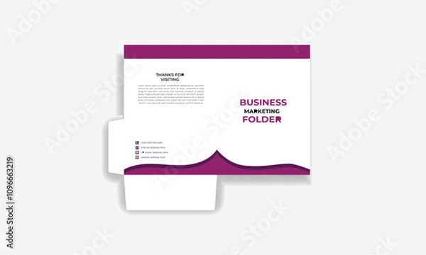 Obraz Modern simple unique creative file folder template layout design for print