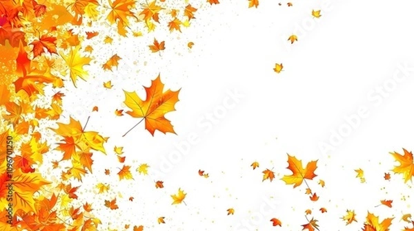 Fototapeta Maple Leaf Autumn Isolated on White Background - A Captivating Symbol of the Season's Beauty. The Vibrant Maple Leaf, with Its Intricate Veins and Rich Autumn Colors, Standing Alone Against the Purity