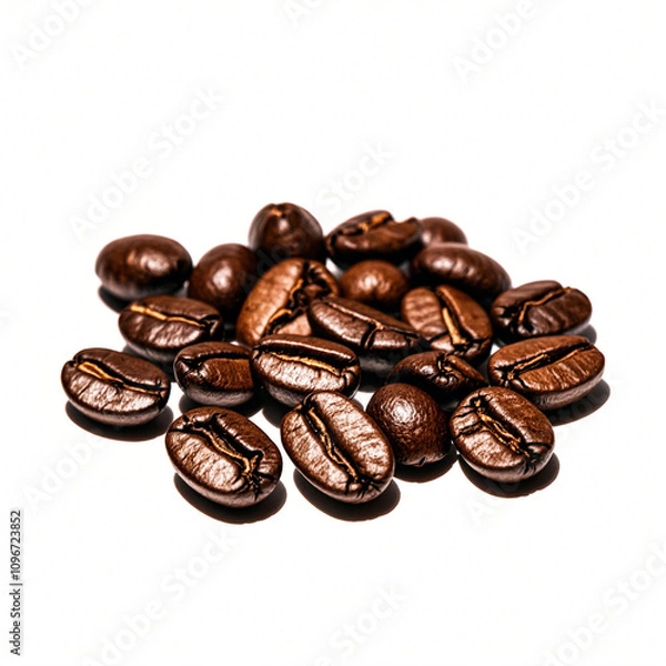 Fototapeta Coffee beans isolated on white background