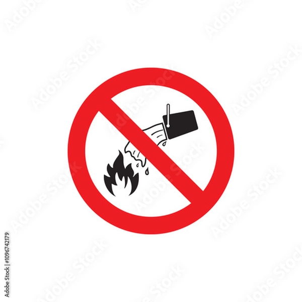 Obraz do not extinguish with water icon symbol sign vector