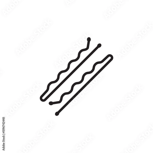 Obraz Bobby pin icon thin line vector isolated