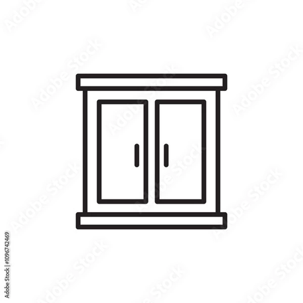 Obraz Cabinet icon thin line vector isolated
