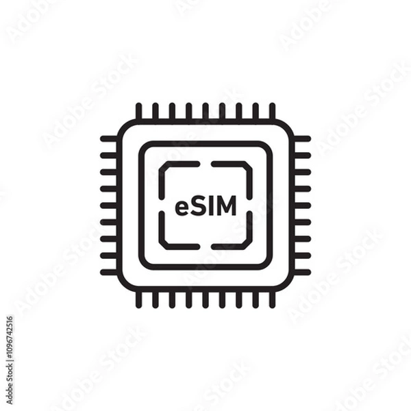 Obraz ESIM icon thin line vector isolated