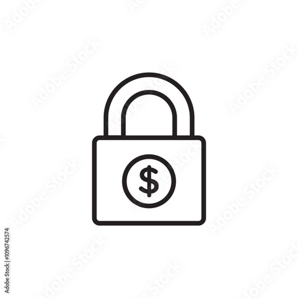 Obraz Fixed price icon thin line vector isolated