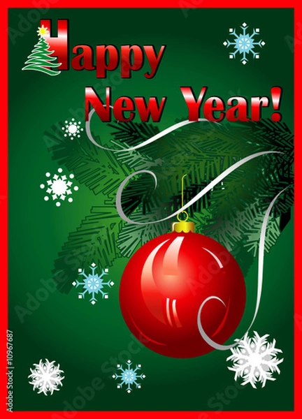 Obraz Christmas tree on the green background