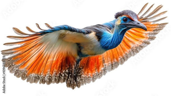 Fototapeta bird of paradise isolated on white background