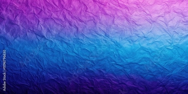 Fototapeta Textured Abstract Background with a Crinkled Gradient of Purple, Blue, and Teal Colors
