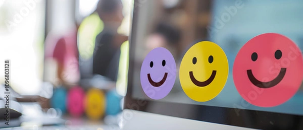 Fototapeta "Analyzing Customer Satisfaction Metrics: Insights Displayed on Computer Screen for Enhanced Business Performance"