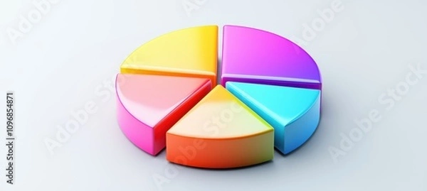 Fototapeta Vibrant Pie Chart Illustrating Social Media User Distribution by Platform in 2024