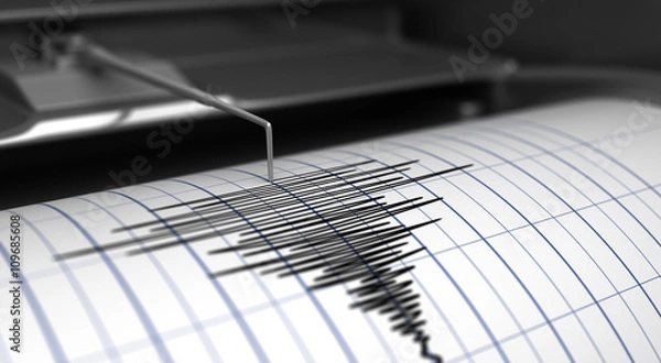 Obraz Seismograph and earthquake