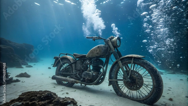 Obraz Motorcycle Underwater. 