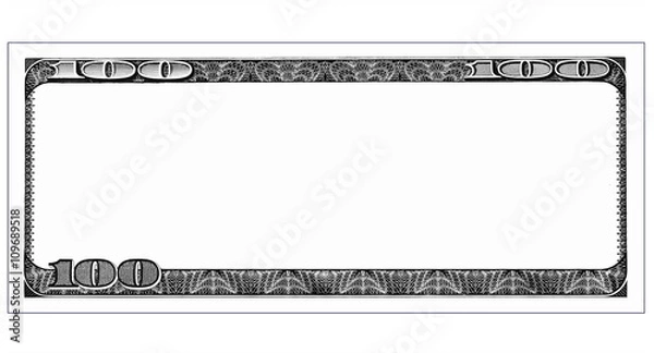 Obraz 100 Dollar Bill Front with copyspace, isolated for design