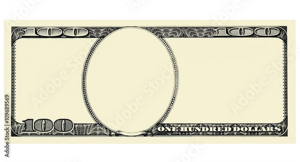 Obraz 100 Dollar Bill Front with copyspace, isolated for design
