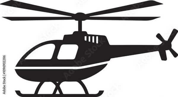 Fototapeta helicopter silhouette vector graphic, copter icon vector illustration. EPS File