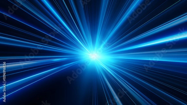 Fototapeta Radial blue light through the tunnel glowing in the darkness for print designs templates, Advertising materials, Email Newsletters, Header webs, e commerce signs retail shopping, advertisement busines