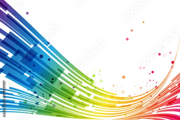 Fototapeta Abstract stripes rainbow on a white background