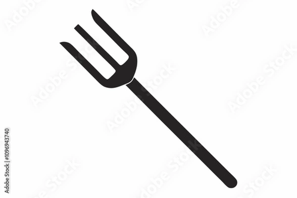 Obraz Pitchfork silhouette, Pitchfork icon vector, Devil pitchfork silhouette