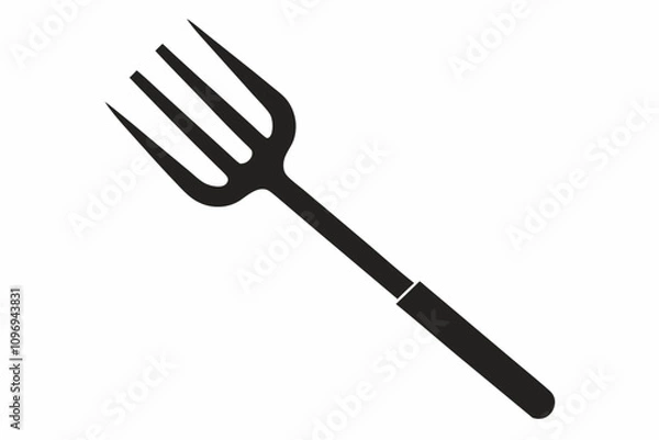 Fototapeta Pitchfork silhouette, Pitchfork icon vector, Devil pitchfork silhouette