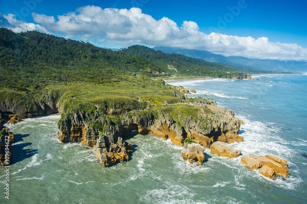 Fototapeta Pancake Rocks z góry w Nowej Zelandii