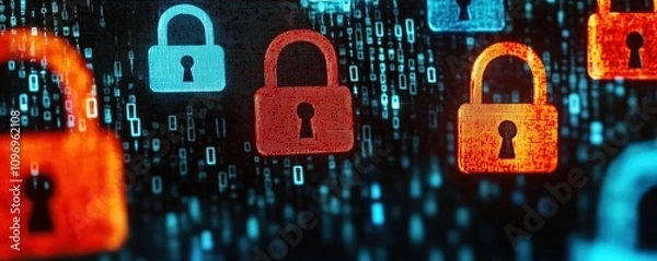 Fototapeta Visualizing End-to-End Encryption Binary Stream Analysis Digital Realm Data Privacy Secure Environment Encryption Standard