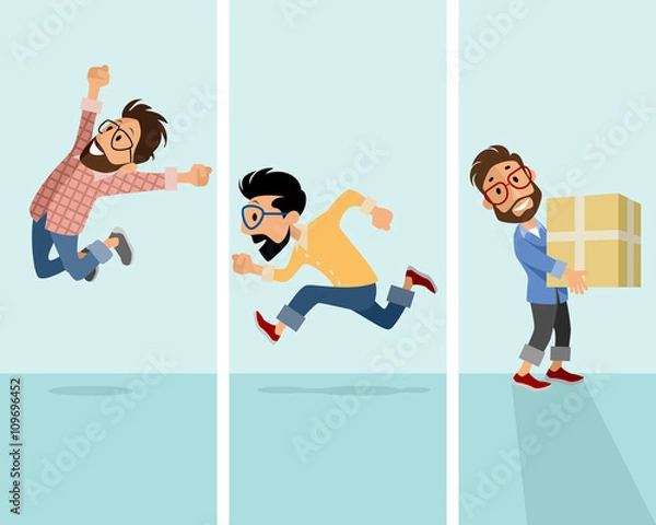 Obraz Three hipster in situation