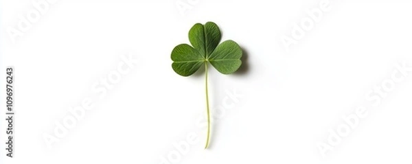 Obraz Fresh green clover leaf isolated on white background, symbolizing luck