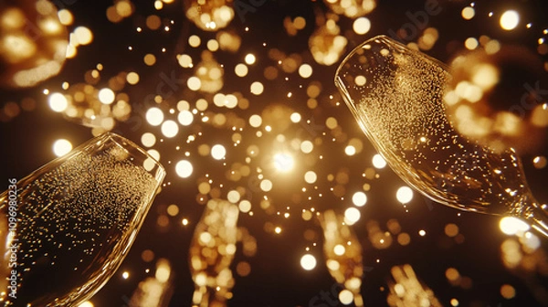 Obraz golden christmas lights