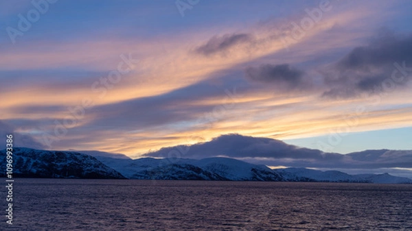 Obraz sunset over the mountains