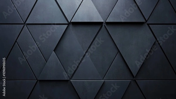 Obraz Abstract dark gray triangular geometric pattern background.