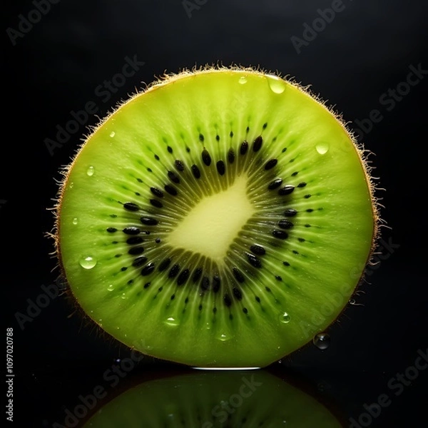 Fototapeta Kiwi Slice Isolated on a Plain Background
