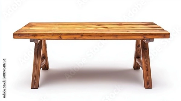 Fototapeta Rustic Wooden Dining Table - A Timeless Classic for Your Home