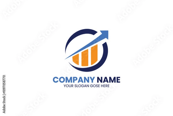Fototapeta Modern logo design featuring upward trend and company name placeholder for branding
