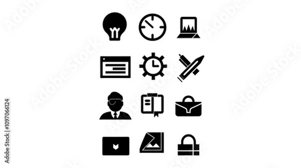 Fototapeta Business Icon, Minimal Simple Logo